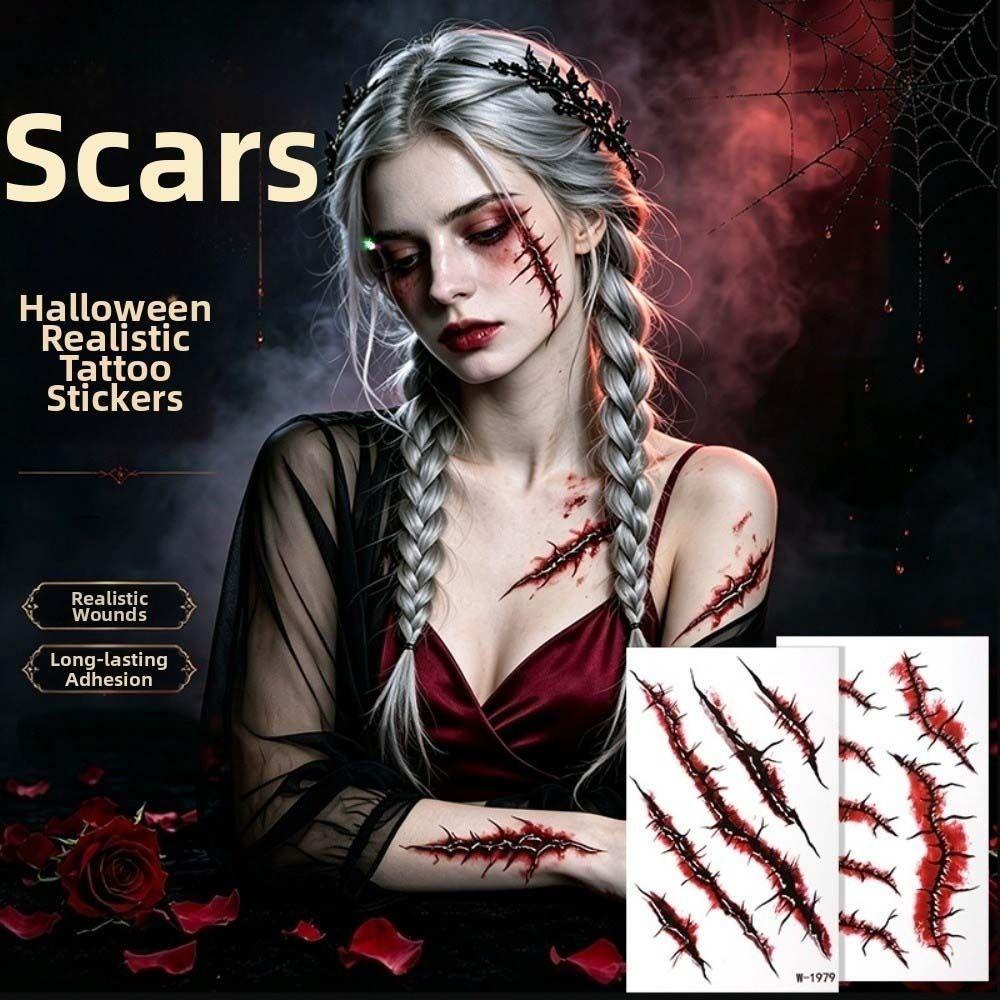Waterproof Halloween Face Tattoo Blood Vessels Tattoo Body Art Decal  Costume Accessory