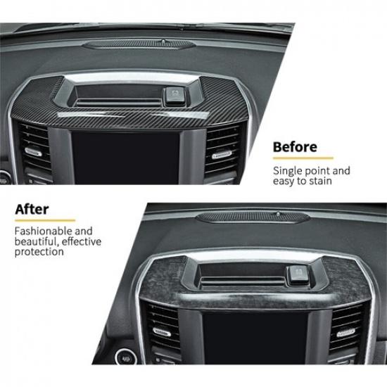 Center Console Storage Box Cover Trim Frame Carbon Fiber For Dodge RAM 1500 18+