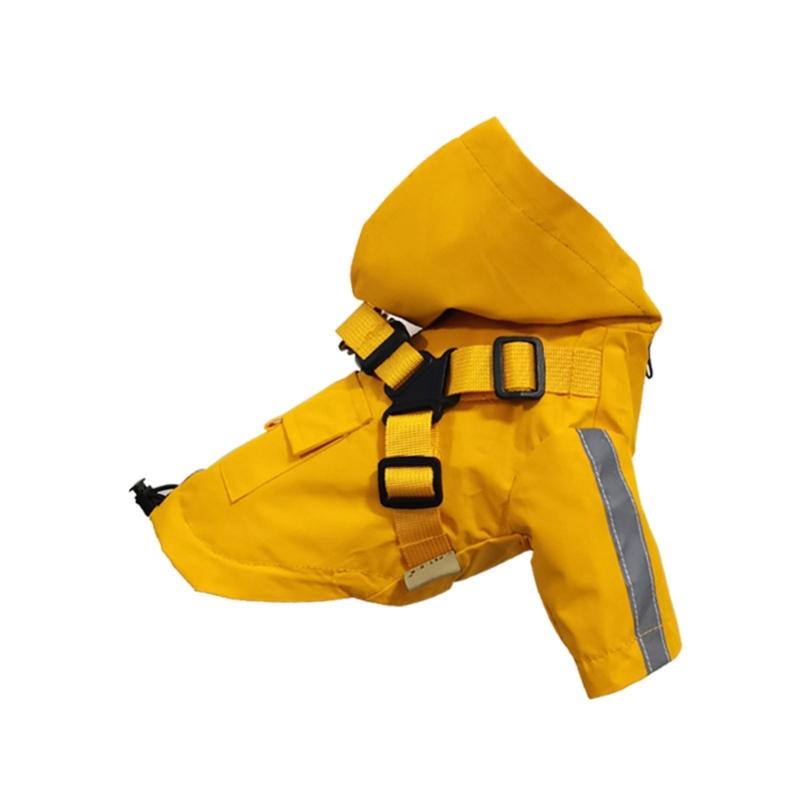 Dog Jacket Raincoat Pet Dog Raincoat Pet Clothes Four Season Applicable Outdoor Raincoat Waterproof Rain Coat for Dog S жёлтый