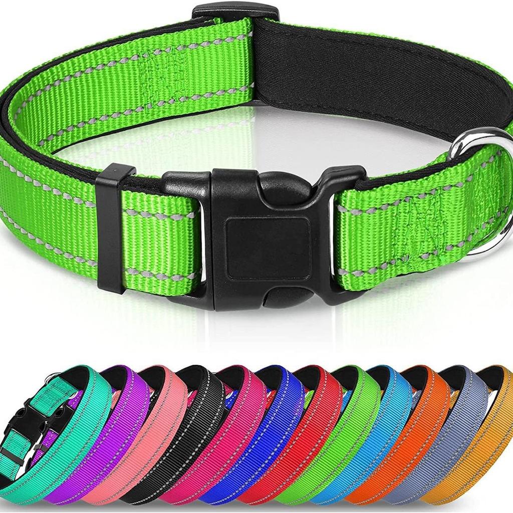 Reflective Nylon Dog Collar & Leash - Durable, Diving Fabric, Pet-Friendly Design