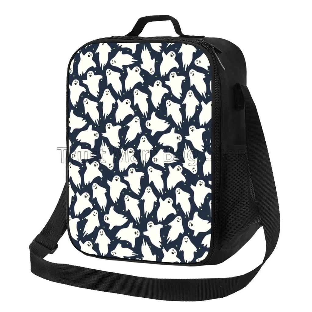 Horror Halloween Christmas Insulated Lunch Bag Portable Thermal Lunch Containers Reusable Cooler Tote Bag for Work Picnic Travel