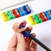 10pcs Set Random Color Single-Hole Pencil Sharpener, Rectangular Pencil Sharpener Stationery, Colored Pencil Sharpeners