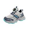 New Popular Autumn Child Sneakers Fashion Leather Surface Comfort Boy Shoes Rotating Buttons Versatile Thick Soled Casual Shoe