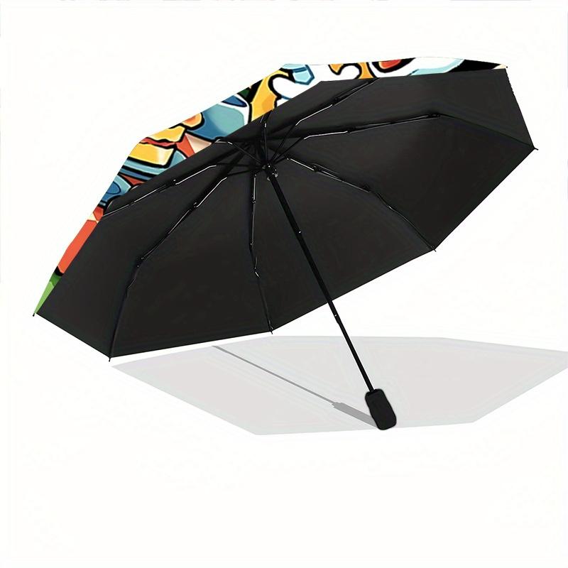 1pc Mickey and Friends at Picnic Automatic Opening and Closing Umbrella - Suitable for Various Occasions, Outdoor Activities, Lightweight an