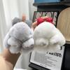 Plush Bowknot Bunny Keychain Fuzzy Faux Fur Rabbit Animal Doll Key Ring Holder DIY Handbag Pendant Backpack Decoration Kids Adults Birthday Gift