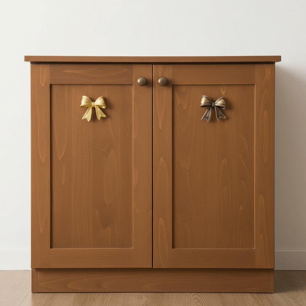 Vintage Cabinet Door Knobs Furniture Hardware Wardrobe Drawer Pulls Bow Tie Brass Handle  Window