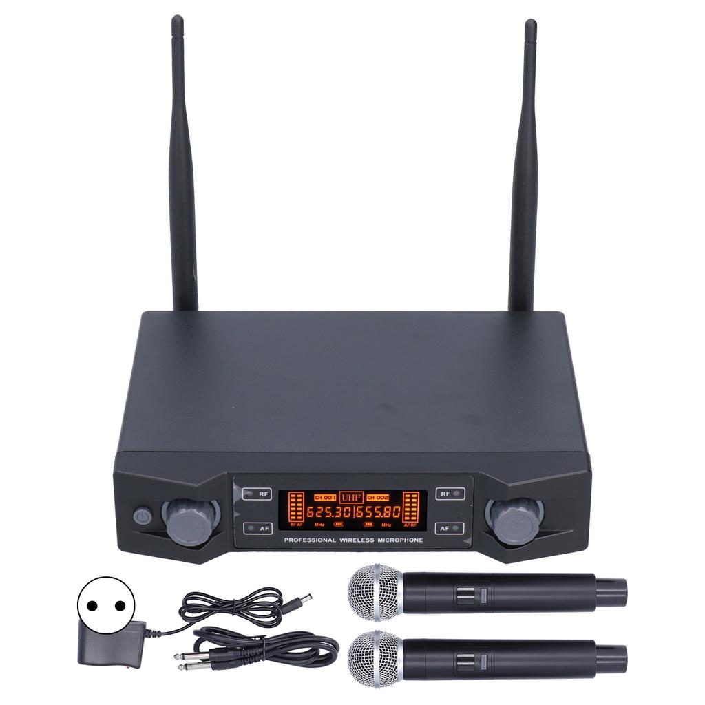 Microfon wireless cu frecvență stabilă UHF 2, microfon portabil cu receptor pentru biserică
