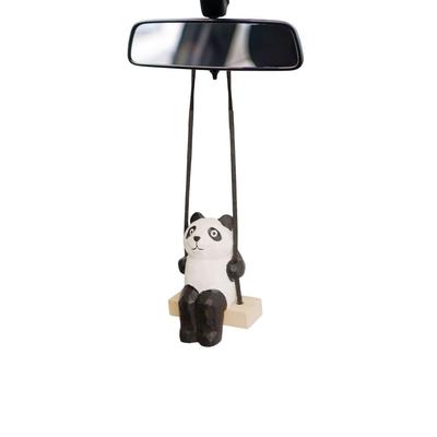 Cobalt planet Holzschaukel Giraffe Hängendes Ornament Schaukeldesign Auto-Rückspiegel Innenraum Hängende Dekoration (Panda)
