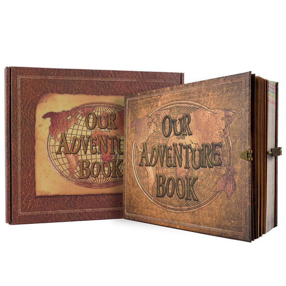 180 Page DIY Travel Photo Album Our Adventure Book Leather Retro Creative Anniversary Photo Album Wedding Guest Book Memory Gift