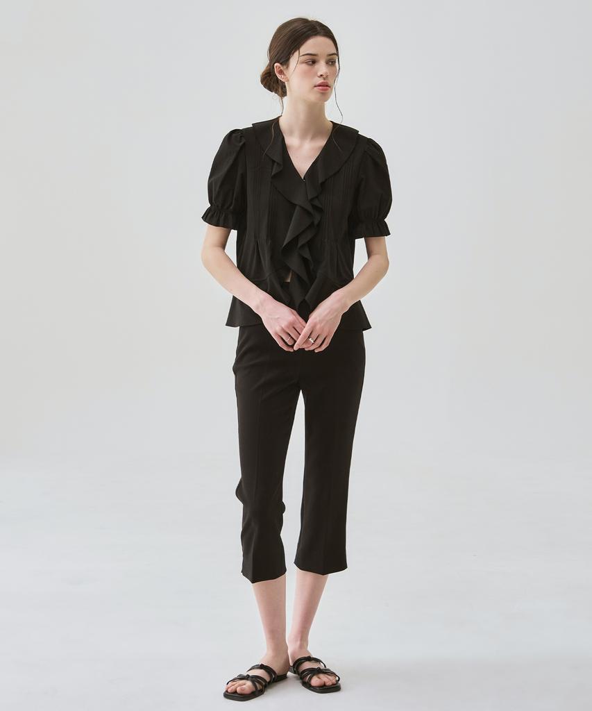 Deuloupisumeon Fairy Pintuck Ruffle Blouse [White]