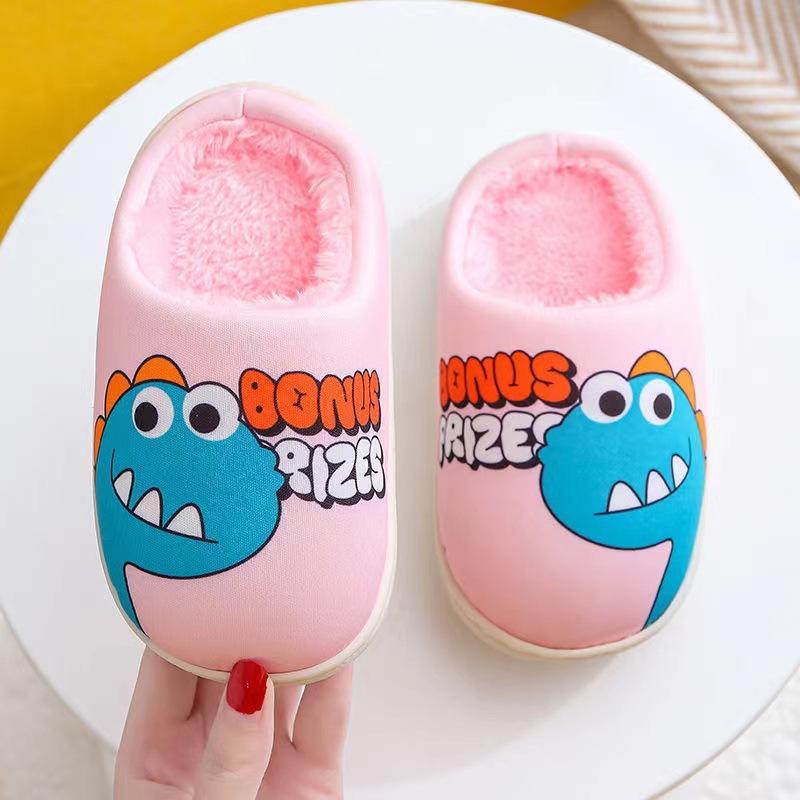 Cixi Yunuo Shoes 2025 Autumn and Winter New Children's Cotton Slippers Cartoon Dinosaur Home Cotton Slippers