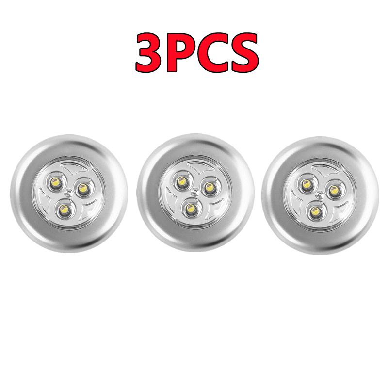 5-1PC 3 LED Night Light Touch Control Under Cabinet Light Wireless Wall Lamp Touch Switch Bedside Lamp Battery Powered Bedroom