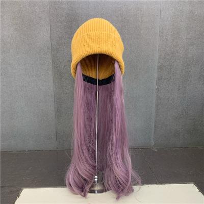 Taco gestrickte Perückenmütze trendige Mütze Damen modisch unsichtbar abnehmbar vielseitig Wollmütze Kälteschutzmütze cool