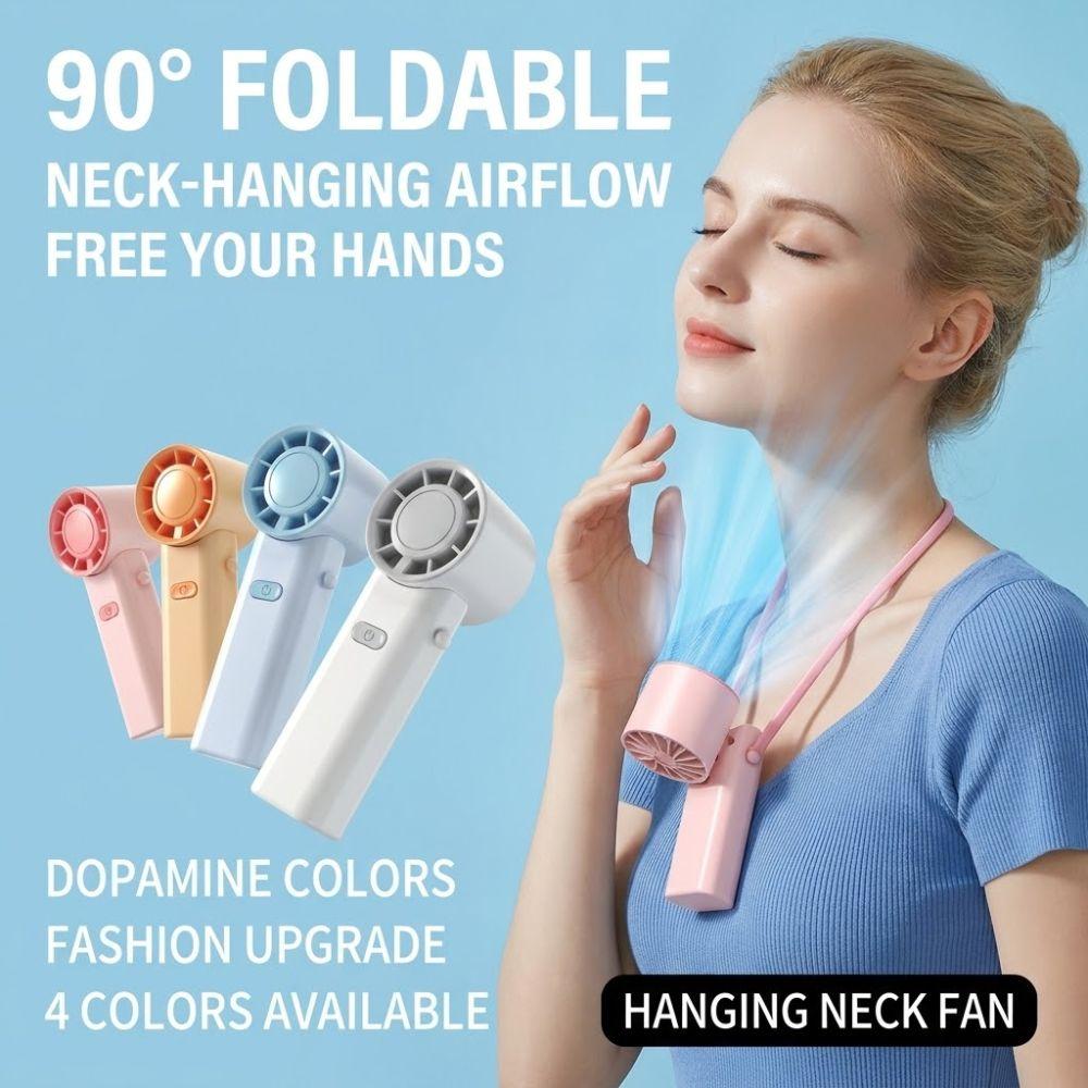 3 Gears Pocket Neck Fan Foldable Cooling Fan Portable Mini Handheld Fan Summer Essentials