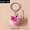 Lovely Handmade Knitted Pig Keychain Crocheted Animal Key Rings Pendant for Women Girls Handbag Charms DIY Jewelry Gifts