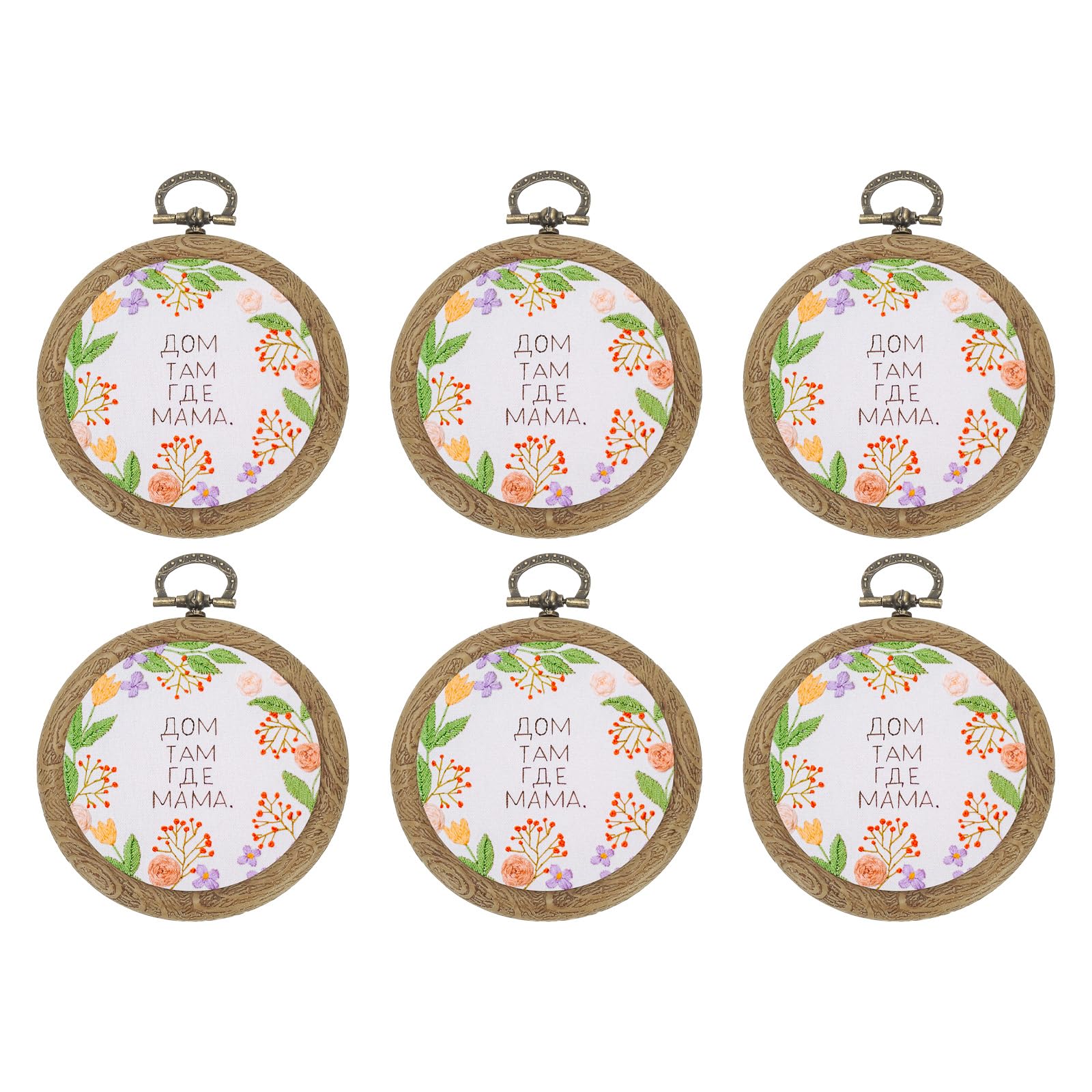 PATIKIL 6 шт. 2,8  Вышивальный пяльцы-рамка Имитация дерева Круглые пяльцы для вышивки крестом для вышивки Искусство Ремесло Удобная швейная Декор