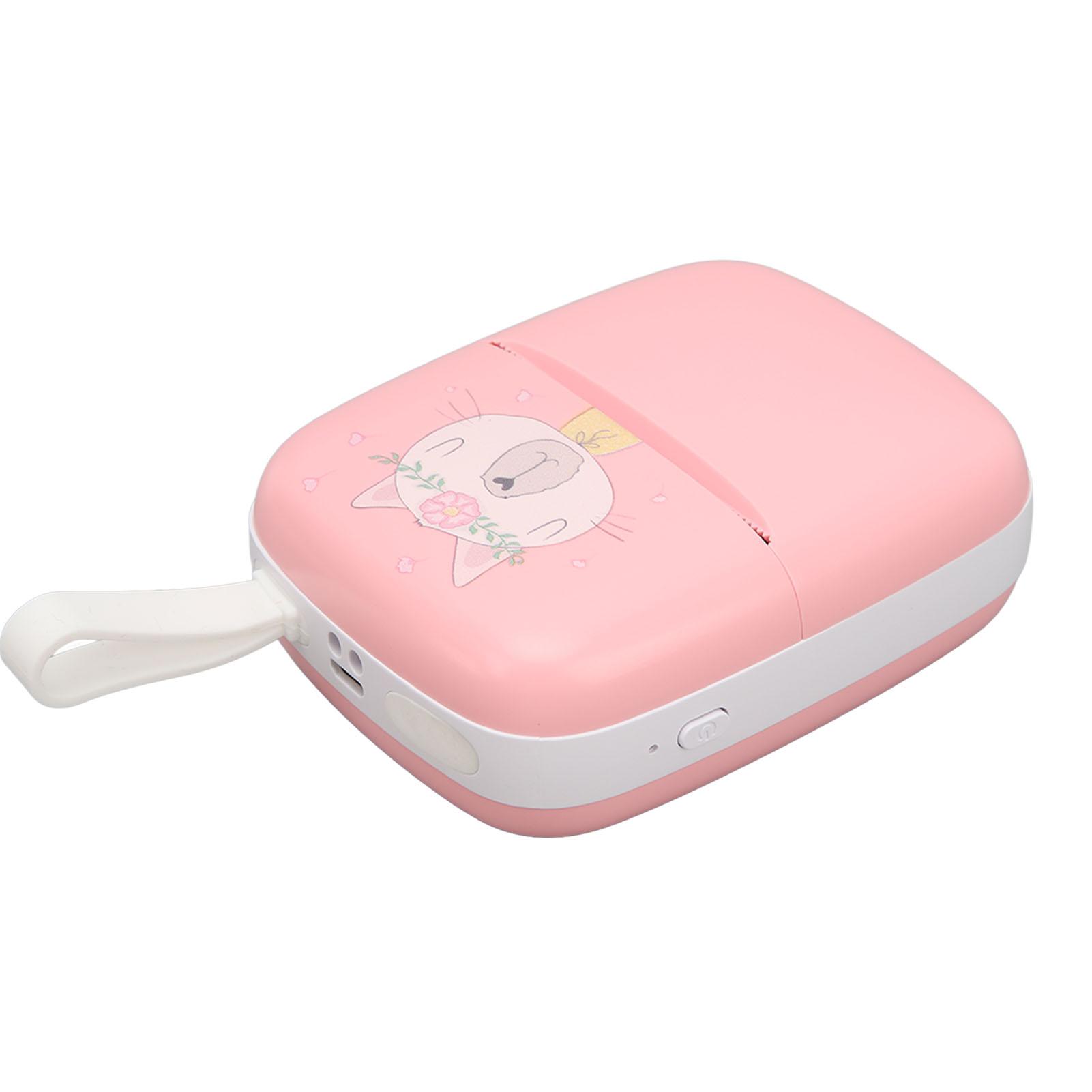 

Мини-принтер с рисунком котенка Неправильный вопрос Фотографирование Этикетка Принтер Главная Фотоальбом розовый