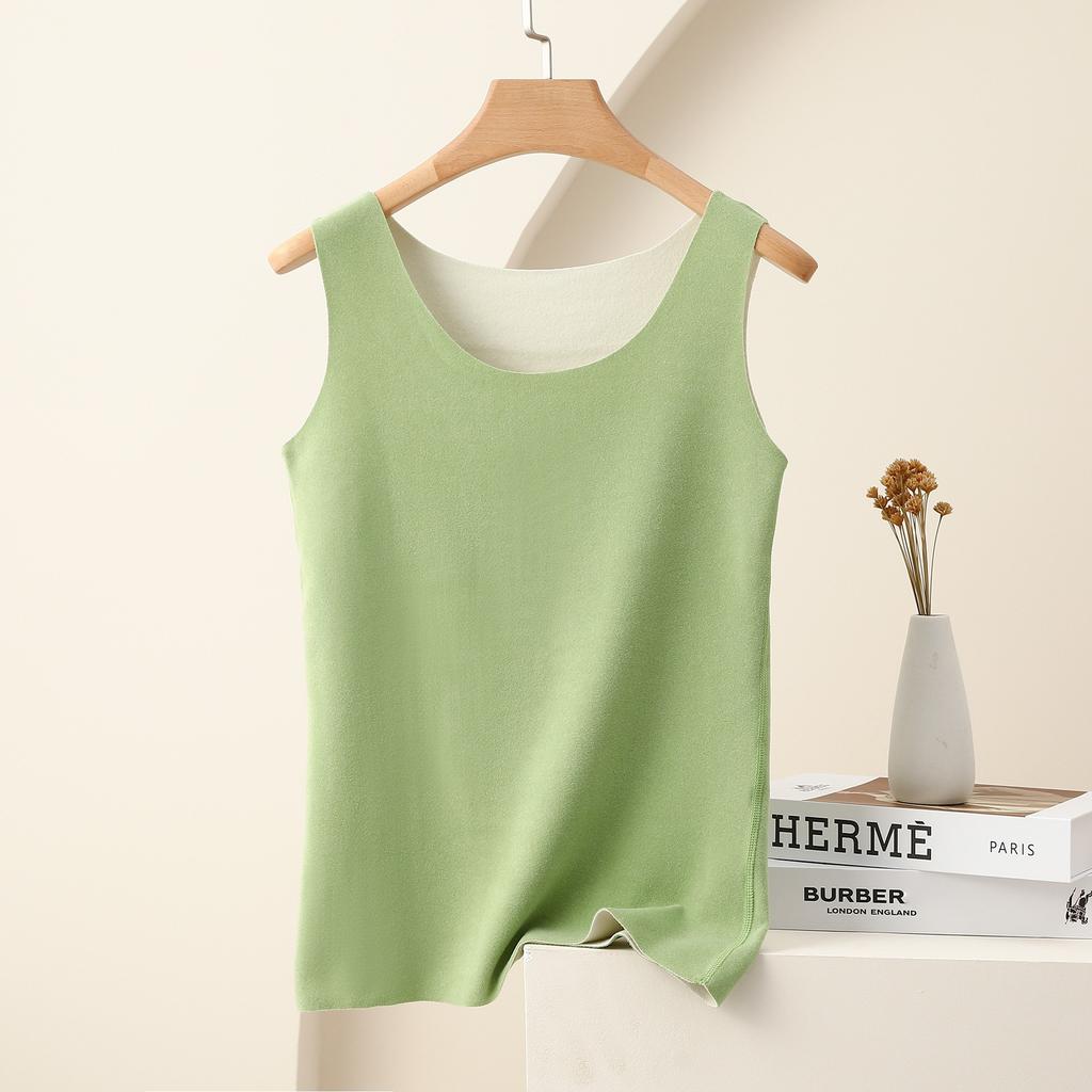 Women's Crew Neck Sleeveless Tank Top Slim Fit Thermal Winter Warm Inner Layering Undershirt