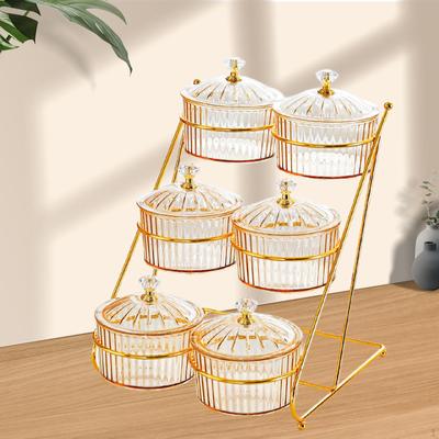 Dried Fruit Dish Appetizer Tray Organizer with Rack Lid Food Storage Snack Dishes for