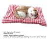 Simulation Sleeping Cat Decoration with Plaid Mat Odor Removal Bamboo Charcoal Plush Kitten Stuffed