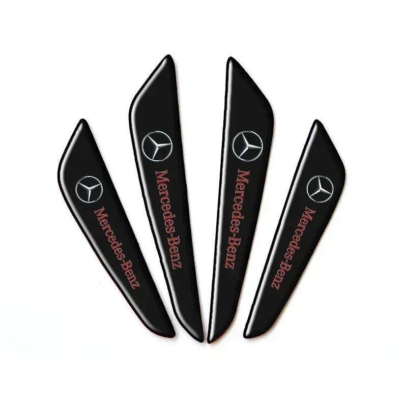 

4pcs for Mercedes Benz C180 C200 C260 Car Door Anti-collision Protector Bar Stickers Side Edge Rear View Mirror Protection Strip чорний