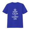 Keep Calm And Carry On T-shirt Dettato Britannico Rimani Forte Testo Vintage Lavato Leggermente Elastico Casual Abbigliamento Firmato Morbido