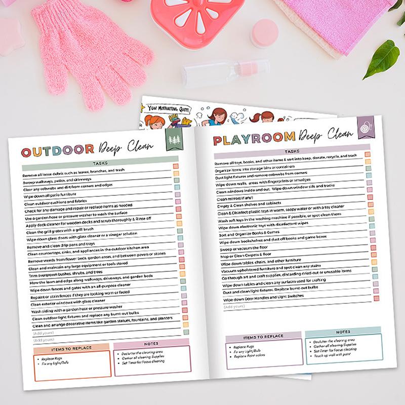 Cleaning Planner For Adhd Adults Women Kids,Household Daily Cleaning Schedule And Checklist Organizing Notebook