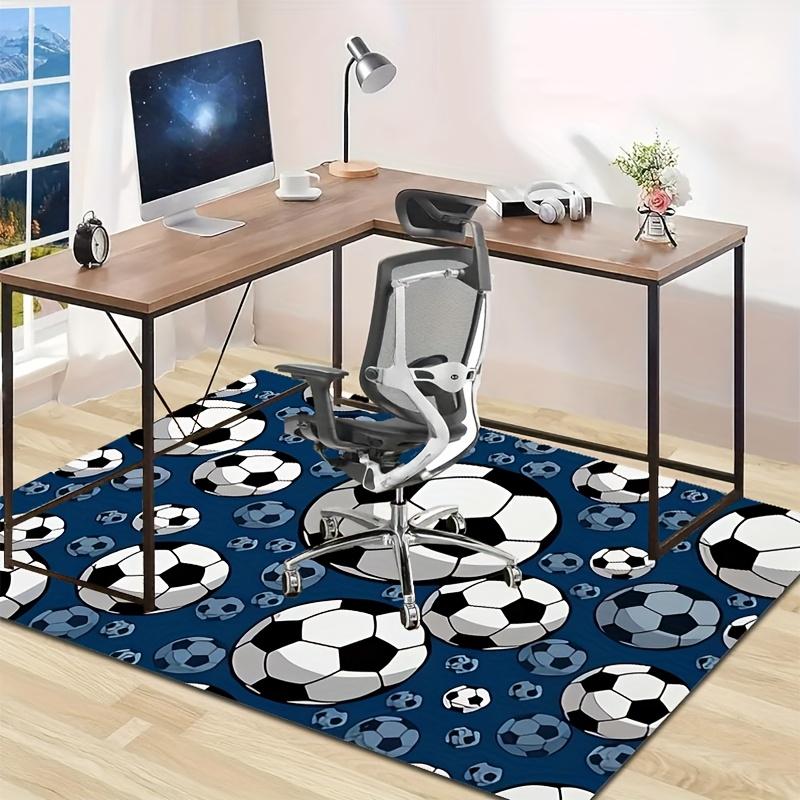 Crystal Velvet Football Printed Area Rug for Bedroom, Living Room, And Home Decoration. Non-Slip Mat Suitable for Bedside And Office Chair