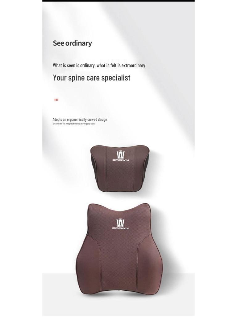 Crown Land Cruiser Headrest & Lumbar Cushion for 12th-14th Gen Toyota Crown/Vellfire Neck Pillow