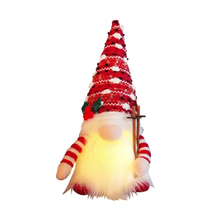 Long Beard Rudolf Christmas Decor 2023 Christmas Glowing Ski Toy Faceless Doll