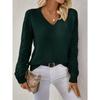 Maglioni casual da donna primaverili e autunnali, maglioni in maglia con scollo a V tinta unita, pullover in maglia