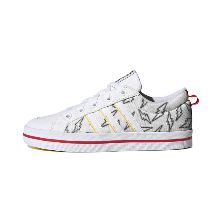 Pokemon x Adidas Neo Bravada Pikachu Breathable Low top Kids Skateboarding Shoes White Yellow Red Kids FW3197 29