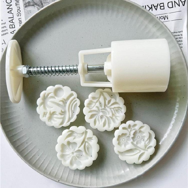 Hand-Pressure Moon Cake Mold Round Moon Cake Maker Cookie Stamps Easy To Use