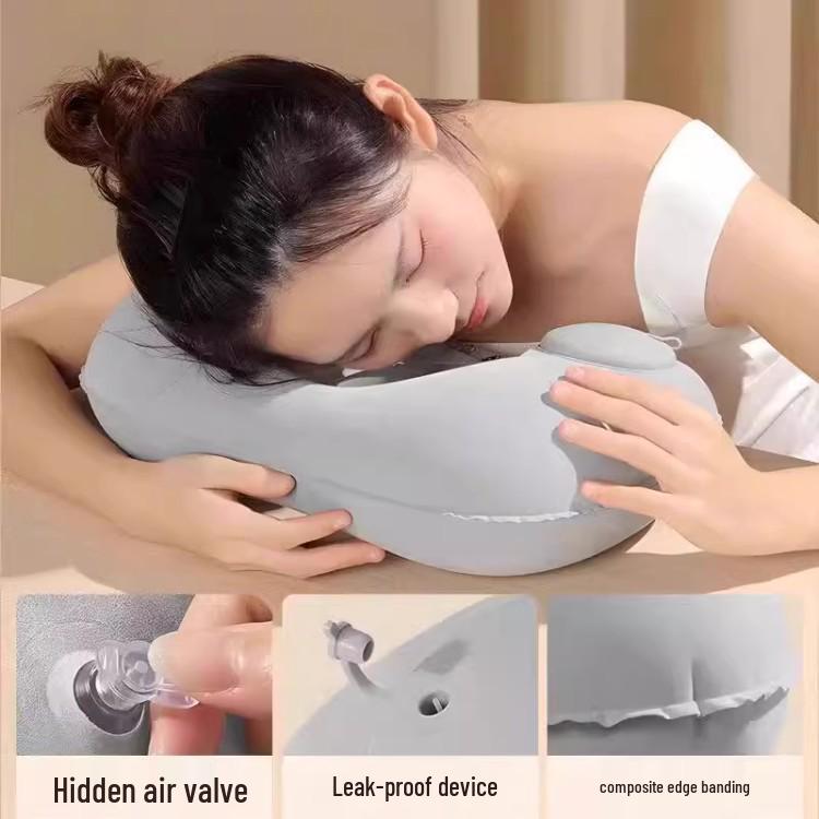 Inflatable U-Shaped Travel Neck Pillow – Portable, Foldable Support for Car and Airplane Use