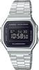 Digital Watch, Vintage Series A168WEM-1, for Men, Women, and Kids, Silver and Black, Overseas Model [Parallel Import]