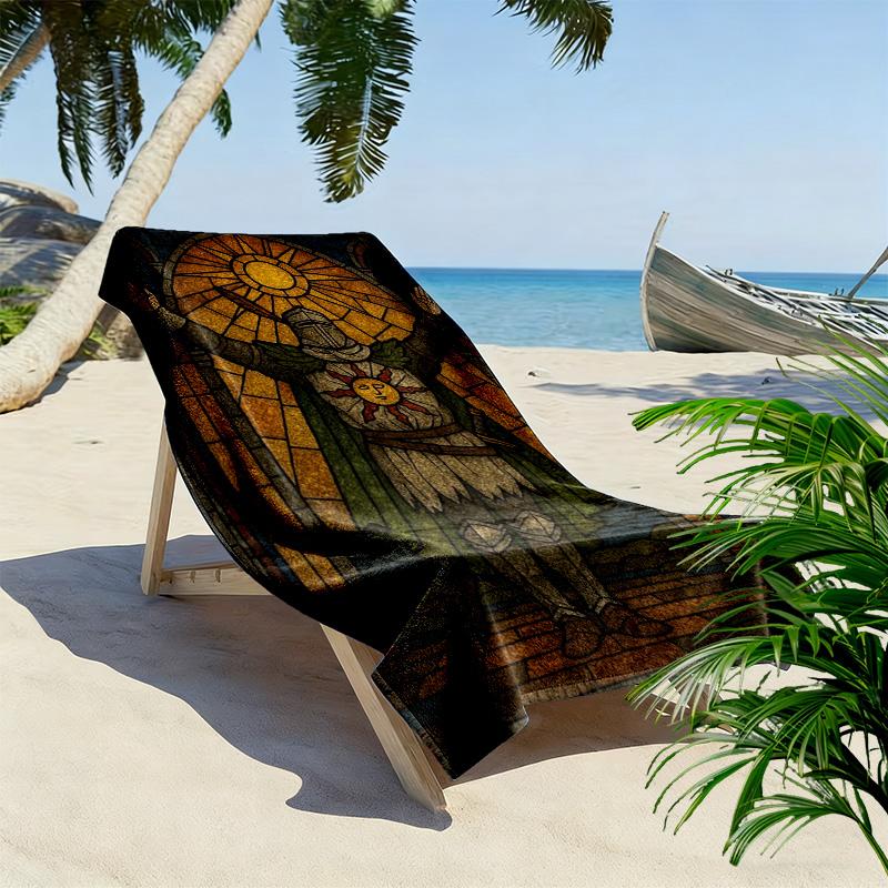 Dark Soul Print Beach Towel, Large Soft Quick Dry Towel for Beach Camping Swimming