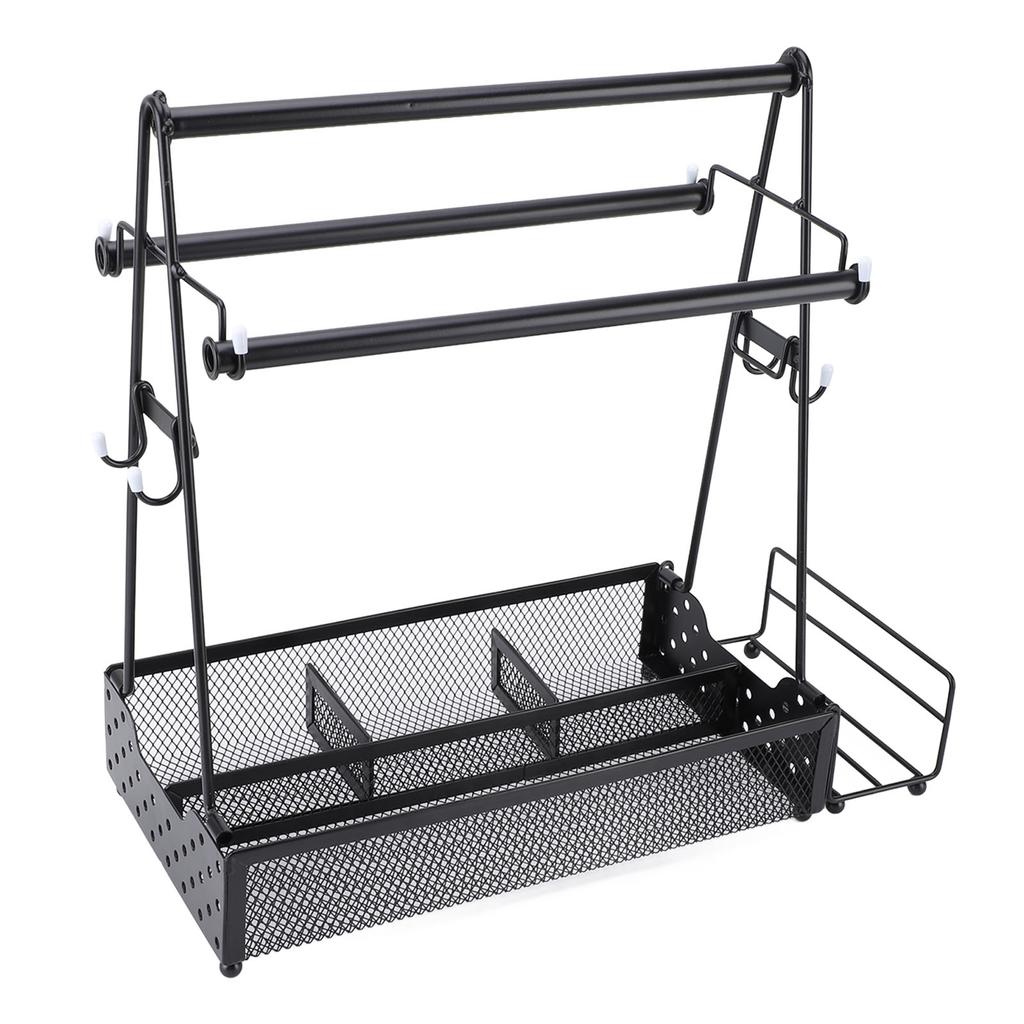 Bbq Condiment Holder With Paper Towel and Napkin Holder Metal Mesh Condiment Storage Organizer for