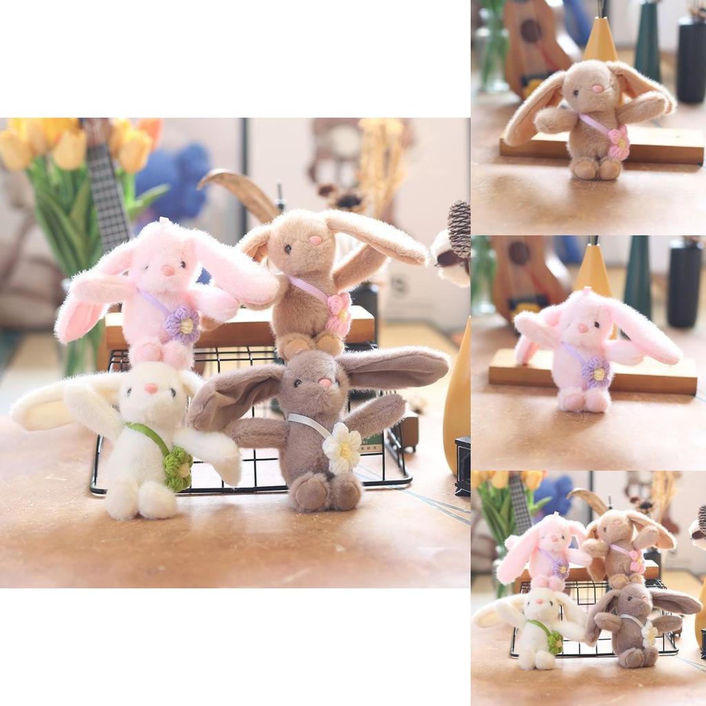 Cute Adorable Plush Bunny Keychain Soft Toy Cartoon Bag Hanging Decor Accessory