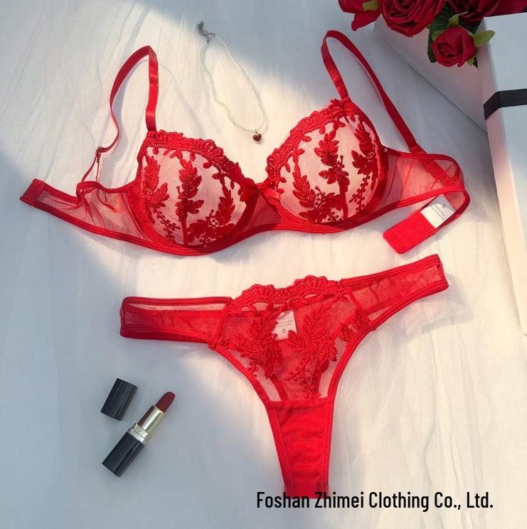 Y Moda Zarif Nakışlı Çiçekli İç Giyim Seti - Zarif İki Parçalı Sütyen Seti