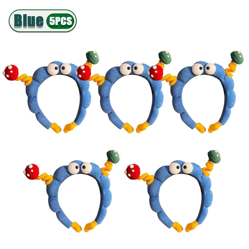1-20PCS Cute Sponge Headband Twisted Funny Cartoon Plush Big Eye Mushroom Hairband Cute Headwear Big Eyes Hair Hoop Y2k
