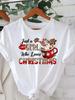 Christmas TShirt for Women Casual Crew Neck Top with Slight Stretch Festive Graphic Tee AllSeason Short Sleeve Shirt