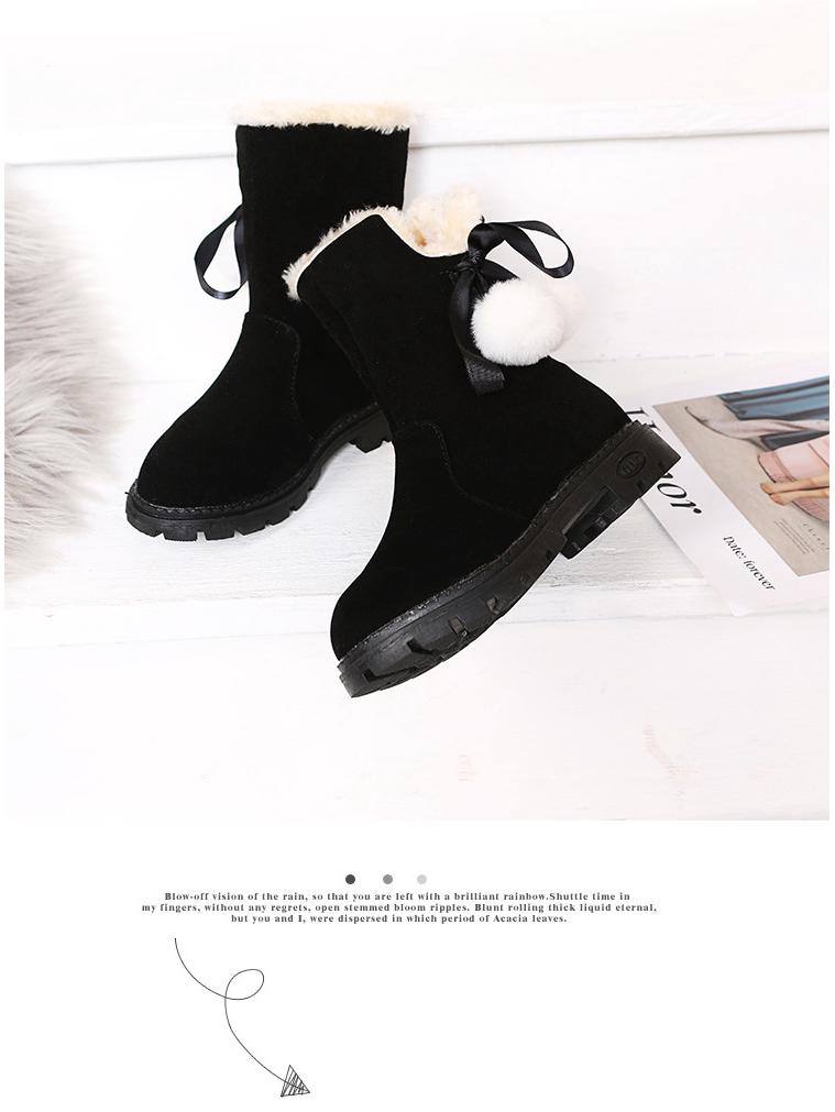 2025 Winter Girls' Slip-on Cotton Snow Boots - Fashionable Princess Style for Middle & Older Children