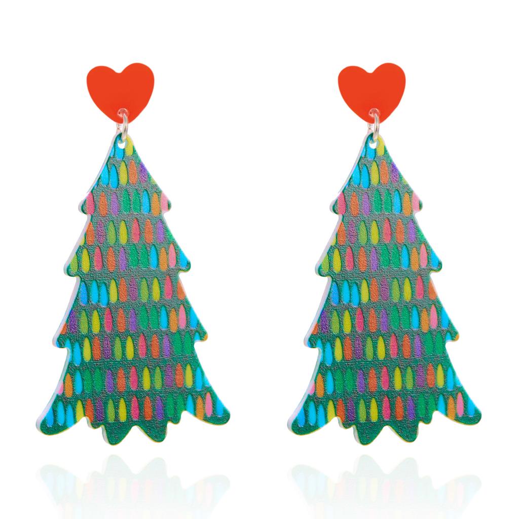 Christmas Funny Acrylic Santa Claus Bell Drop Earrings for Women Girl Black Cat Star Dangle Earrings Friendship Party Jewelry