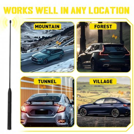 16Inch Black Antenna Mast AM/FM Aerial Antenna Radio For Replacement Harley