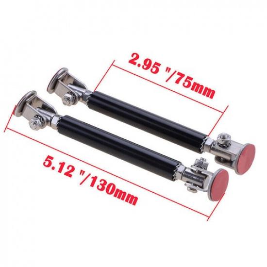 Black 3"-5" Adjust Front Bumper Lip Splitter Strut Rod Tie Support Bar For Honda