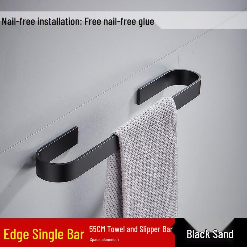 Jessite No-Drill Wall-Mounted Aluminum Towel and Slipper Rack
