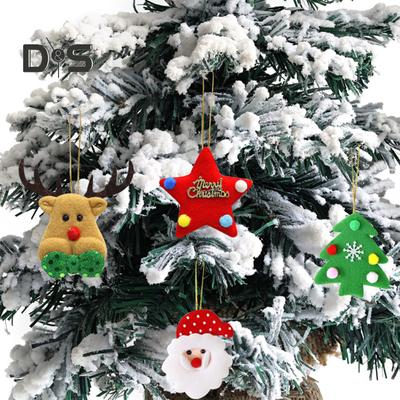 Confezione da 5 Ciondoli per Albero di Natale Peluche Mini Babbo Natale Renna Stella Albero Decorazione Casa Accessorio Appeso Natalizio per Albero Festivo Decorazione Casa