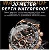 Quartz Watch for Men Silicone Strap Moon Phase Date Chronograph Dial Waterproof Sports Fashion Business Men's Wristwatch