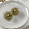 Gauze Multi-Layer Flower Simple Summer Sweet Girl Versatile Stud Earrings