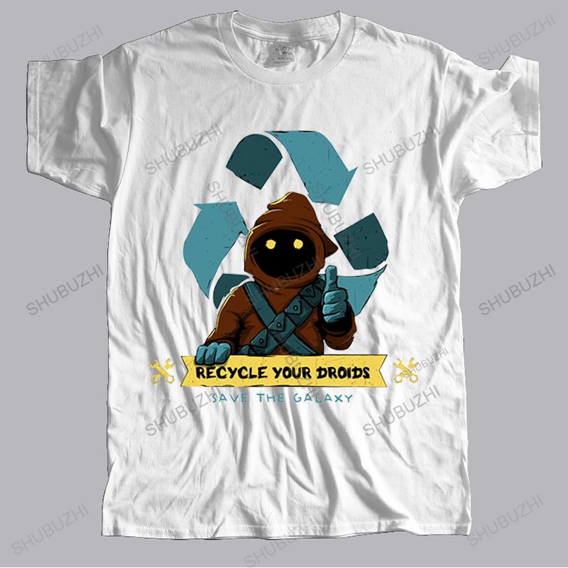 

summer vintage t shirts New tshirt cotton tops for men Recycle your droids Jawa mens fashion teeshirt unisex tees oversized S